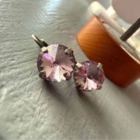 Sabika Crystal Silver Tone Dangle Earrings - Picture 4 of 12